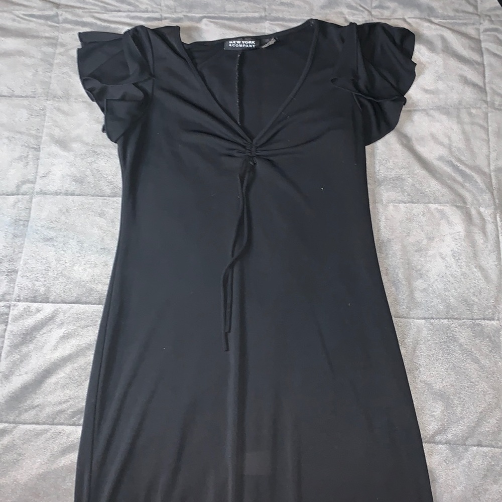Black dress with string tie in front